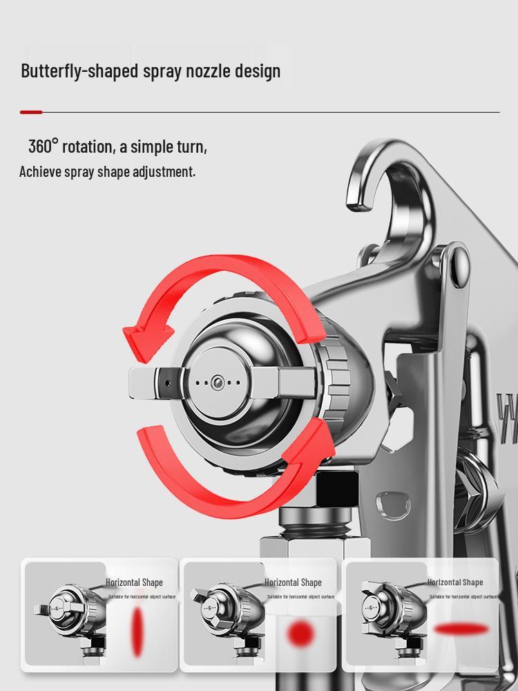 Pneumatic High Atomization Stainless Steel Spray Gun for Latex & Small Car Paint