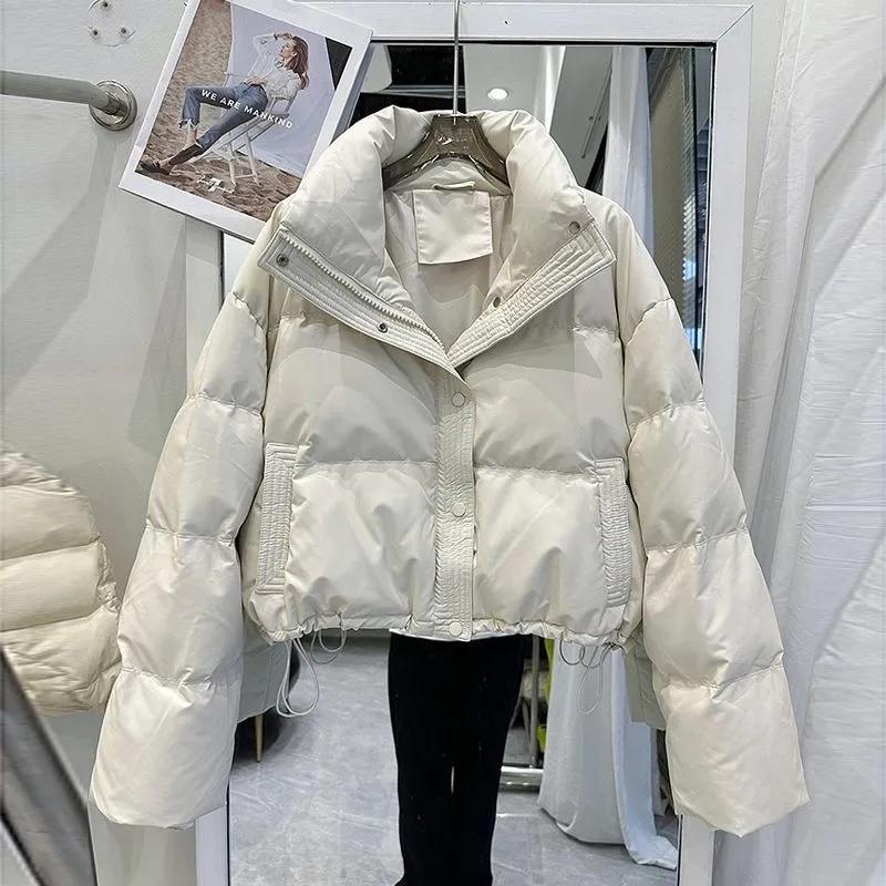 Women Parkas Winter Warm Loose Puffy Coats Cotton Padded Stand Collar Korean Puffer Jackets Fashion Female Clothes