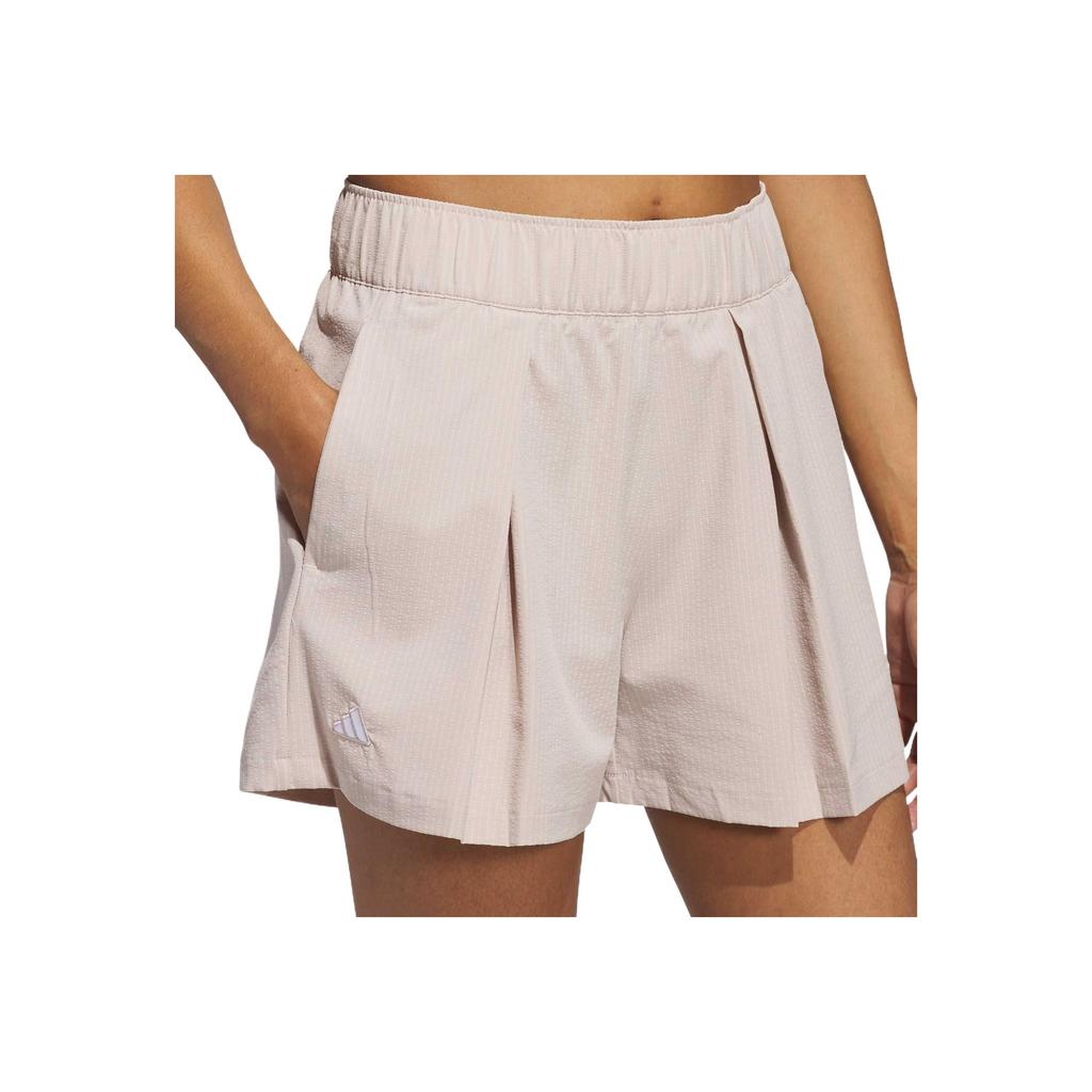 Adidas Go-To Pleated Shorts Fashion Simple Solid Color Versatile Casual Shorts Women Shorts Miracle-Gray Brown JC9233