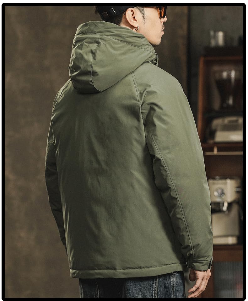 Kayiyasu Down Plus Cold Winter Loose Cool Men's Jacket, Size, Padded, Weather, Windproof, Thick, Wear, Outdoor, Everyday, Casual, Fit, Stylish, (JP,