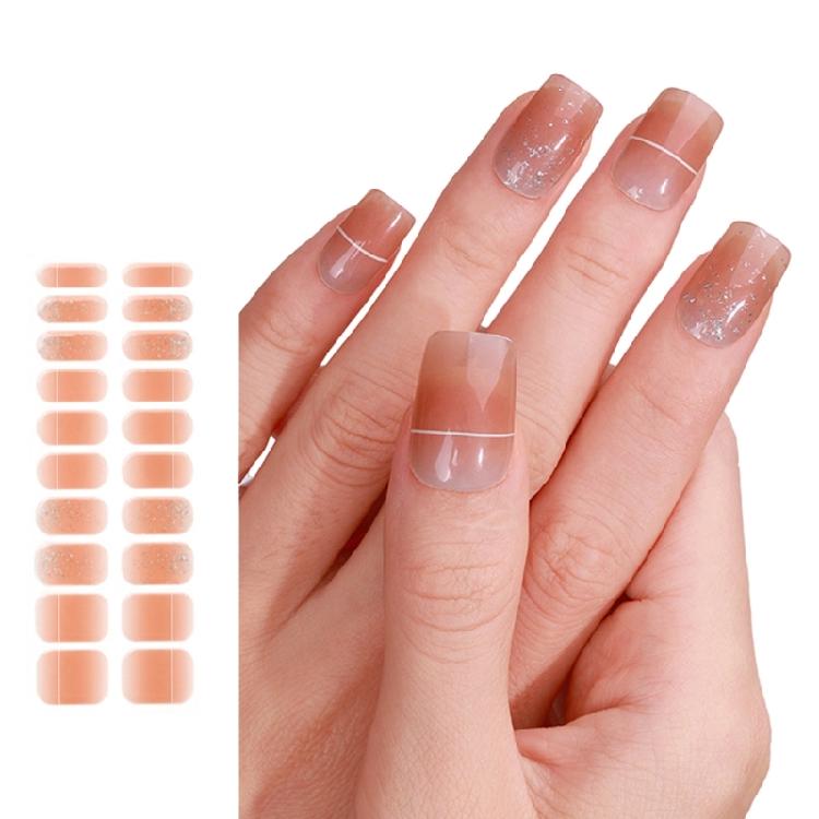 Nails Polish Stickers Semi Cured Gels Nail Strips Light Required Gels Wraps