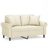 Vidaxl 2-Osobowa Sofa Z Poduszkami, Kremowa, 120 Cm, Sztuczna Skóra