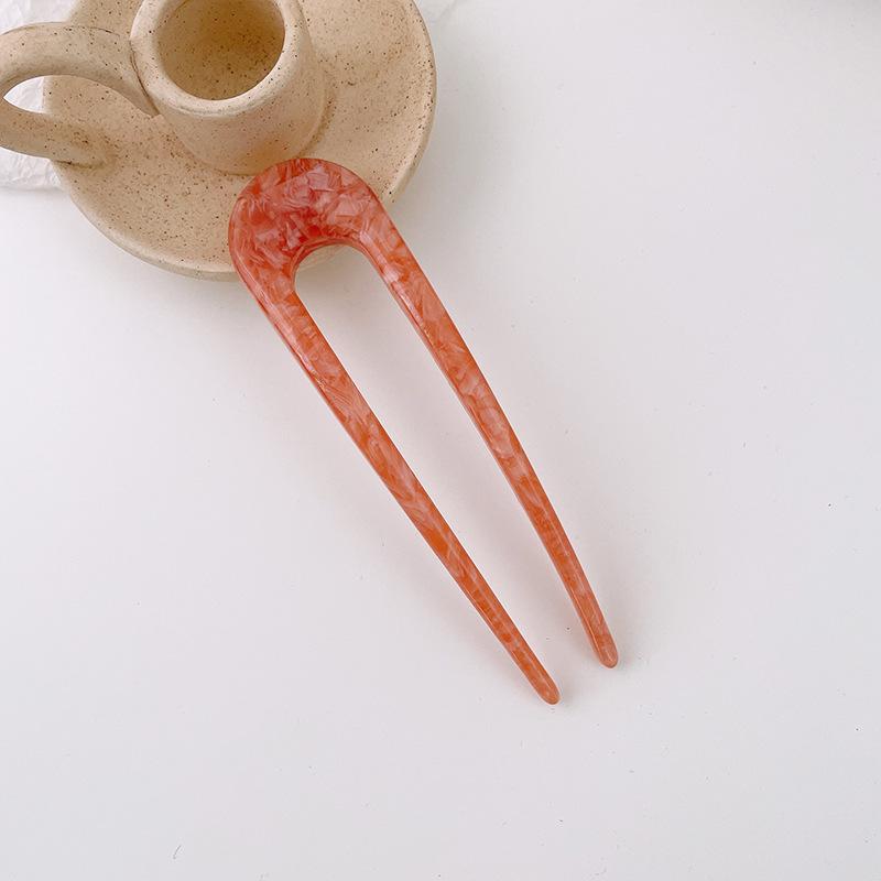 Fashion Hair Stick Women Acetate Hair Clip Large 11cm Thicken U-shaped Colorful Hair Stick Girls Hair Accessories Hair Clips New