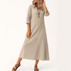 Dress For Women Long Boho Beach Dress Elegant Maxi Dress V-Neck 3/4 Sleeve Dress