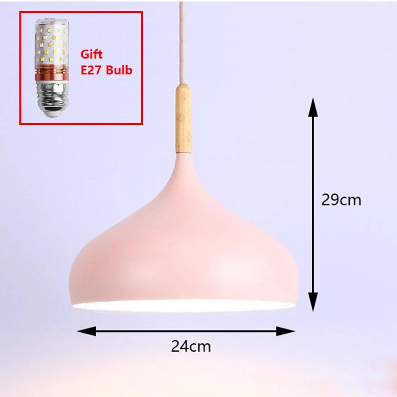 Multicolour Lustre Lamps Pendant Lights Restaurant Wood Hanging Lighting Light Fixtures Modern E27 LED Loft Hanglamp