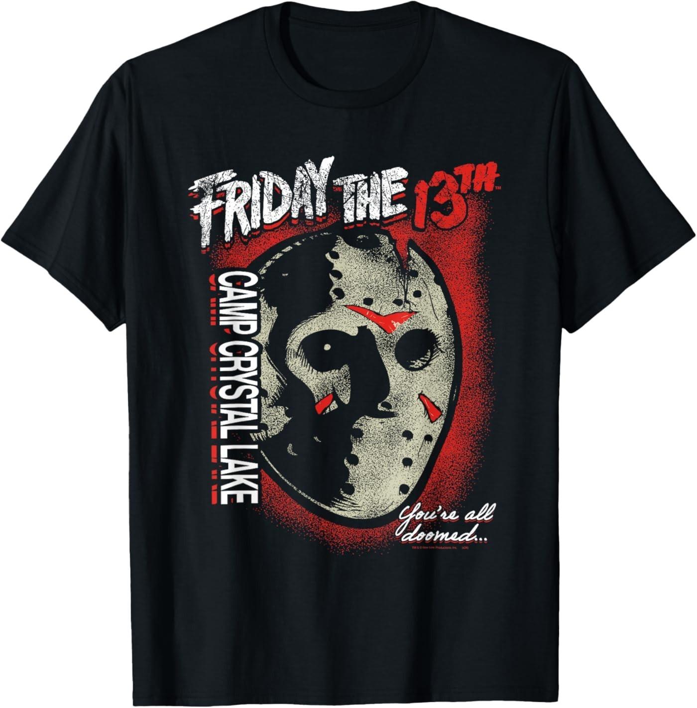 Friday The 13th Jason Mask You re All Doomed Horror Movie T-Shirt S разноцветный