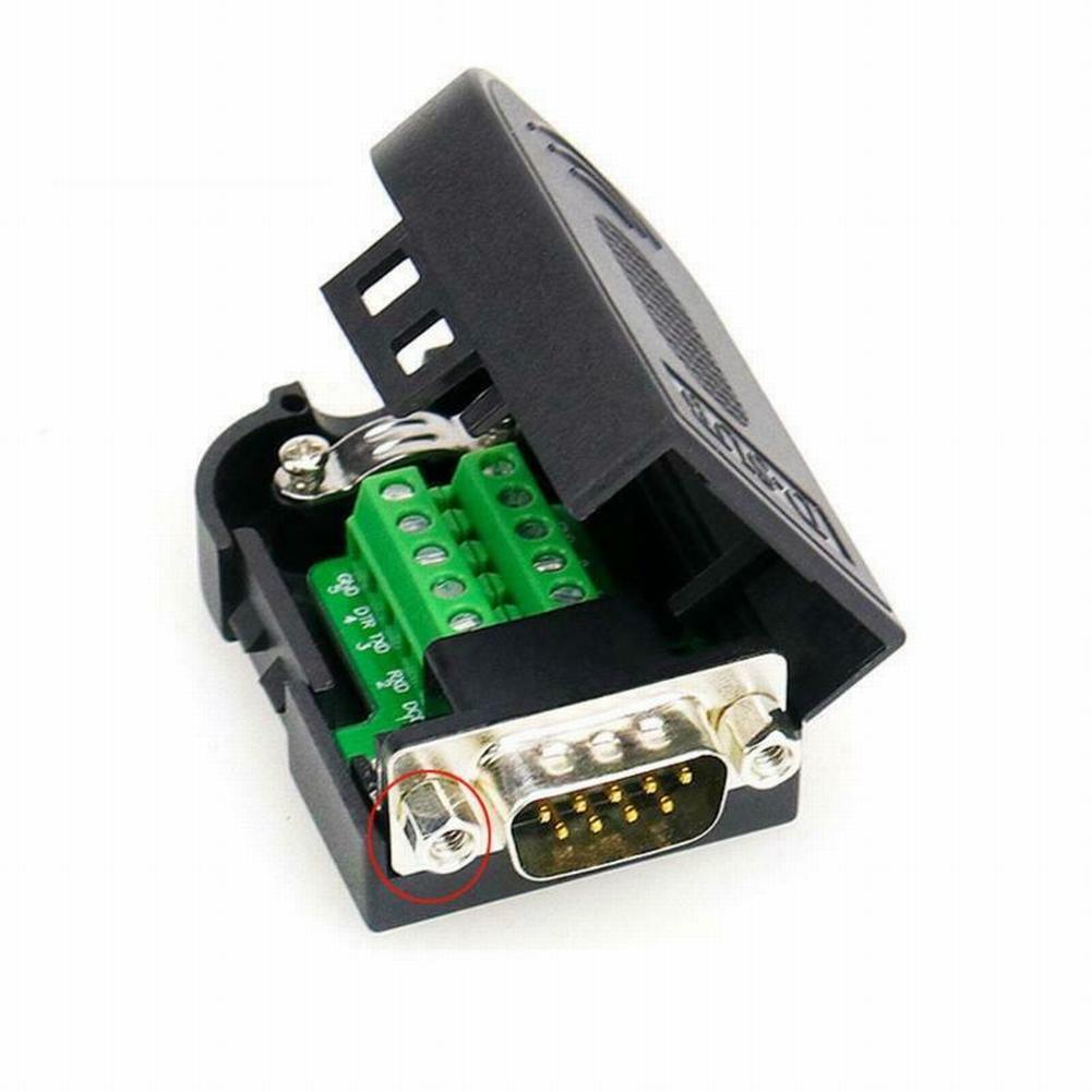 Black Electrostatic Rubber Core 9pin DB9 Connector DSUB Serial Adapter Breakout Board with Recyclable PVC Shell