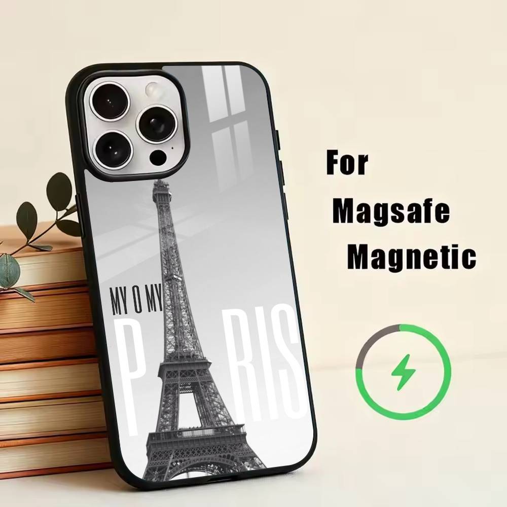 The Eiffel Tower, France Phone Case For iPhone17,16,15,14,13,12,11 Plus,Pro Magnetic with Magsafe Wireless Charging