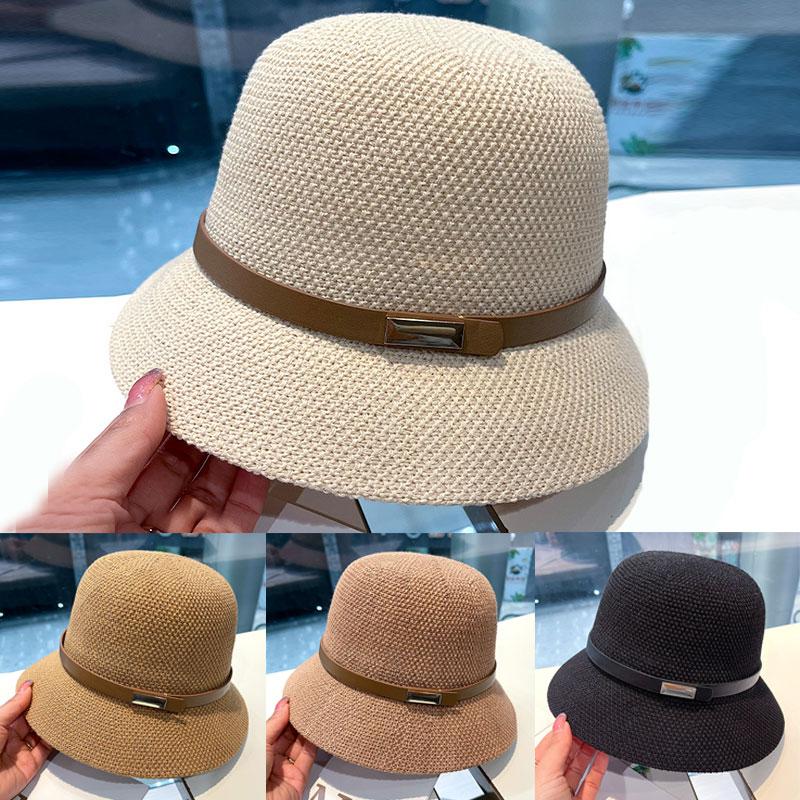 Womens Ladies Summer Straw Fisherman's Hat Sun Hat Adjustable Visor Hat
