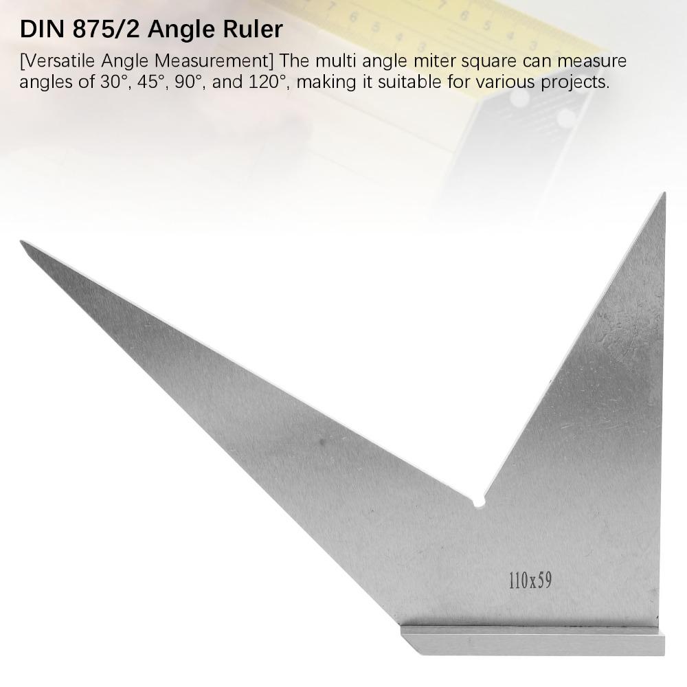 DIN 875/2 Standard Machinist Square Ruler 30 45 90 120 Degree Hardened Steel Square For Machinist
