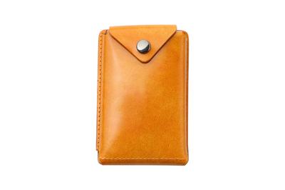 Étui à cartes fin classique en cuir fin fabriqué au Japon jaune [Abrasas]