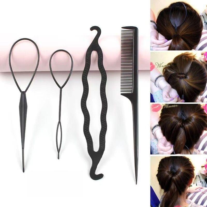 Simple Pattern Hair Pulling Pin Hair Styling Set Four Piece Hairdressing Tool Hair Styling Braid Hair Tool