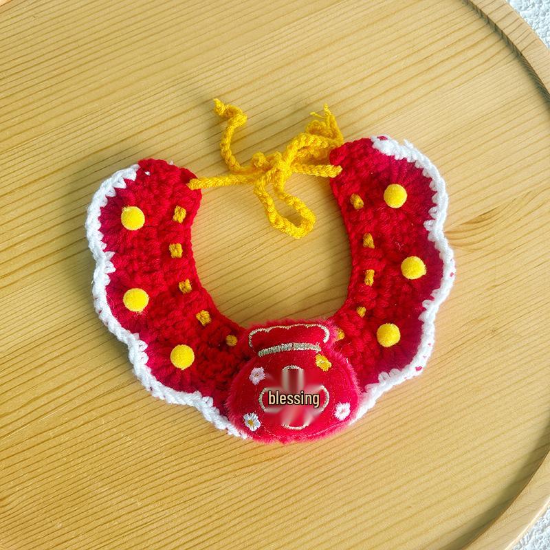 New Year Neckwear: Pet Gaiter & Scarf for Cats & Dogs - Festive Knit Collar for Chinese New Year