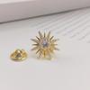 Korean Style Copper Inlaid Zirconia Summer Brooch Cardigan Collar Pin