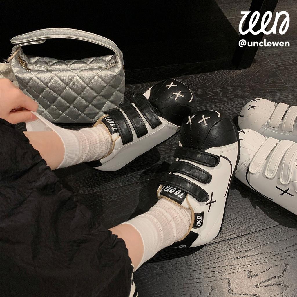 Mi You, Dudu Planet's new Velcro big head thick sole inner height-increasing shoes women's casual board shoes sports little white shoes