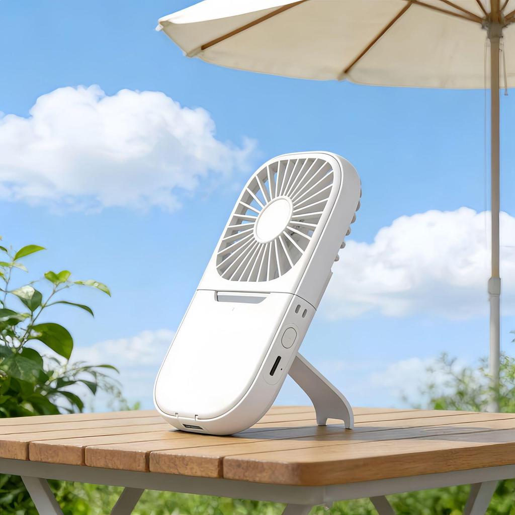 Ultra-thin Portable Neck Fan: Lightweight, Foldable, Rechargeable for Outdoor, Makeup, and Travel Use