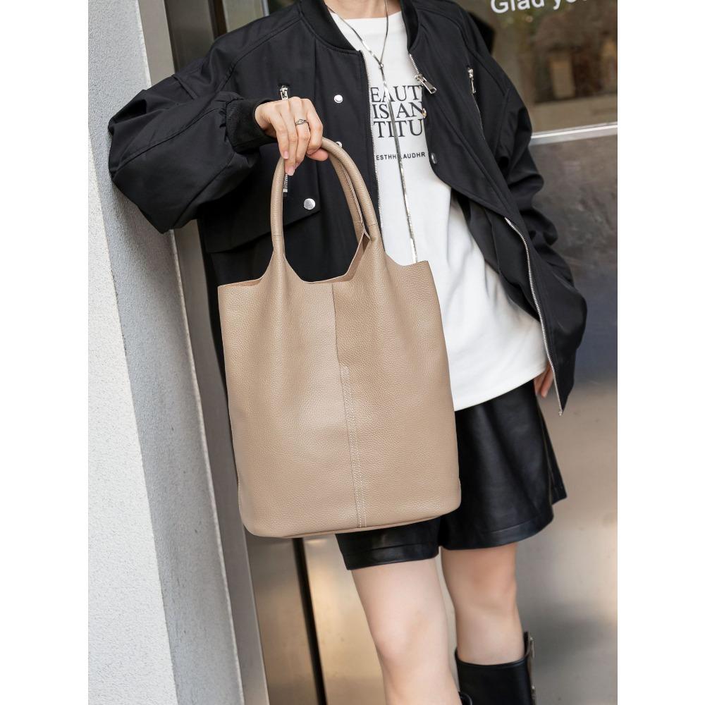 

Женские сумки из коровьей кожи, женские сумки на одно плечо, модные многосекционные вместительные практичные сумки-ведра премиум-класса