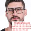Retro Double Bridge Square Reading Glasses Men Magnifying +1.5 +2.5 +3 +6.0 Regular Clear Lens Glasses Frame Optical Spectacles