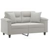 Vidaxl 2-Osobowa Sofa Z Poduszkami, Jasnoszara, 120 Cm, Mikrofibra