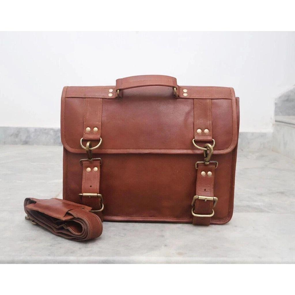 Handgefertigte Herren Ausgezeichnete Leder Vintage Laptop Messenger Aktentasche Umhängetasche