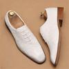 Luxury Fashion Designer New Designer Pointed White Wedding Formal Oxford Shoes For Men Casual Platform Homecoming Dress Footwear