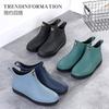 New fashion waterproof and non-slip men's rain shoes short tube kitchen work fishing rain boots car wash water shoes trendy rubber cover shoes