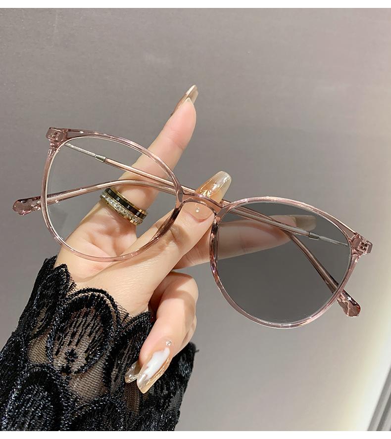 Xiaomi Round Photochromic Anti Blue Light Myopia Glasses Light Sensitive TR Metal Frame For Men Women 0 To ‑400 Diopters Home Office