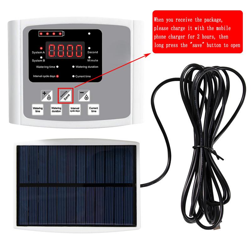 Double Pump Automatic Watering Device Controller Timer System Solar Energy Intelligent Garden Drip Irrigation Device