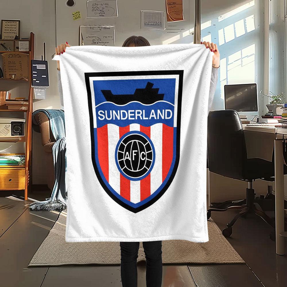 1PC Sunderland Association Football Club Patterned Flannel Blanket Suitable For All Seasons for Home Decor Warmth and Comfort Gifts Holiday Present