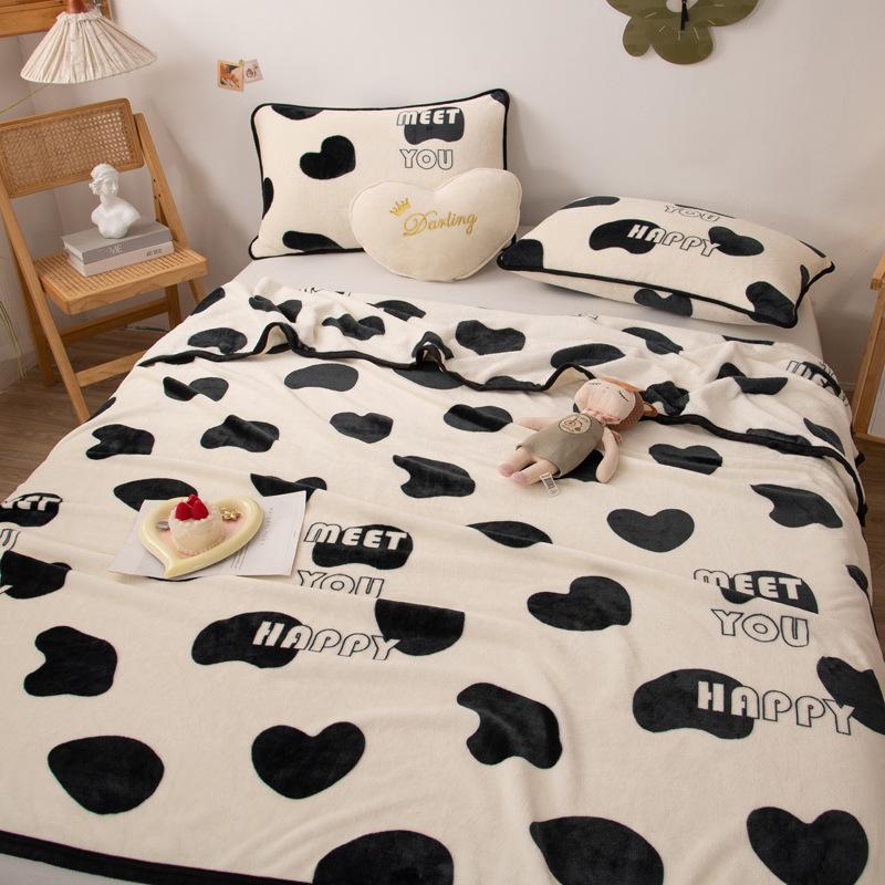Comforter Cartoon Fleece Blankets Super Soft Flannel Queen Size Blanket For Bed Luxury Cozy Microfiber Plush Fuzzy Blanket
