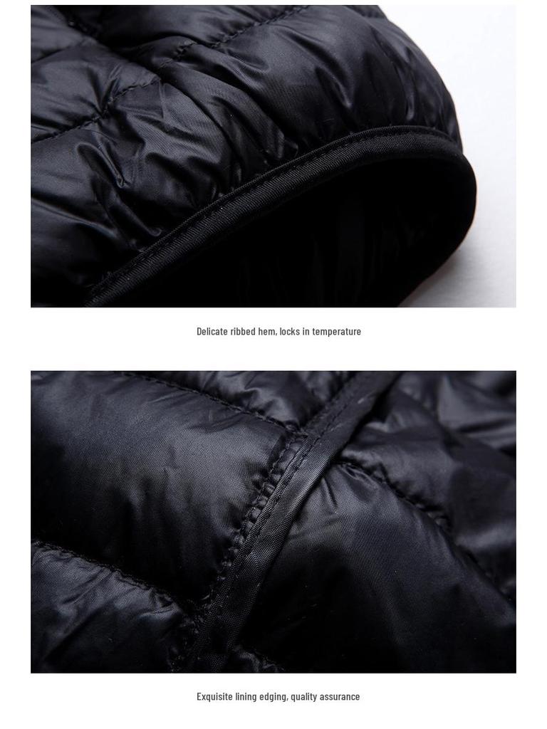 2024 Men's Two-Way Zipper Lightweight White Duck Down Vest - Winter Sports Casual Style