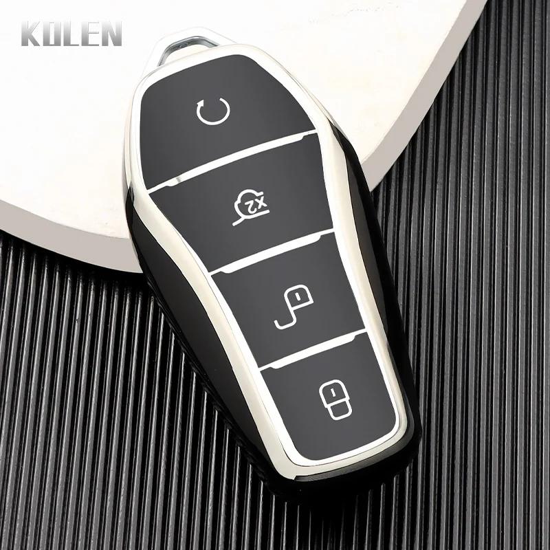 

New Tpu Car Remote Key Case Cover For Byd Qin Plusdmi Atto 3 Han Ev Dolphin 4 Buttons Protected Holder Keyless Fob Accessories