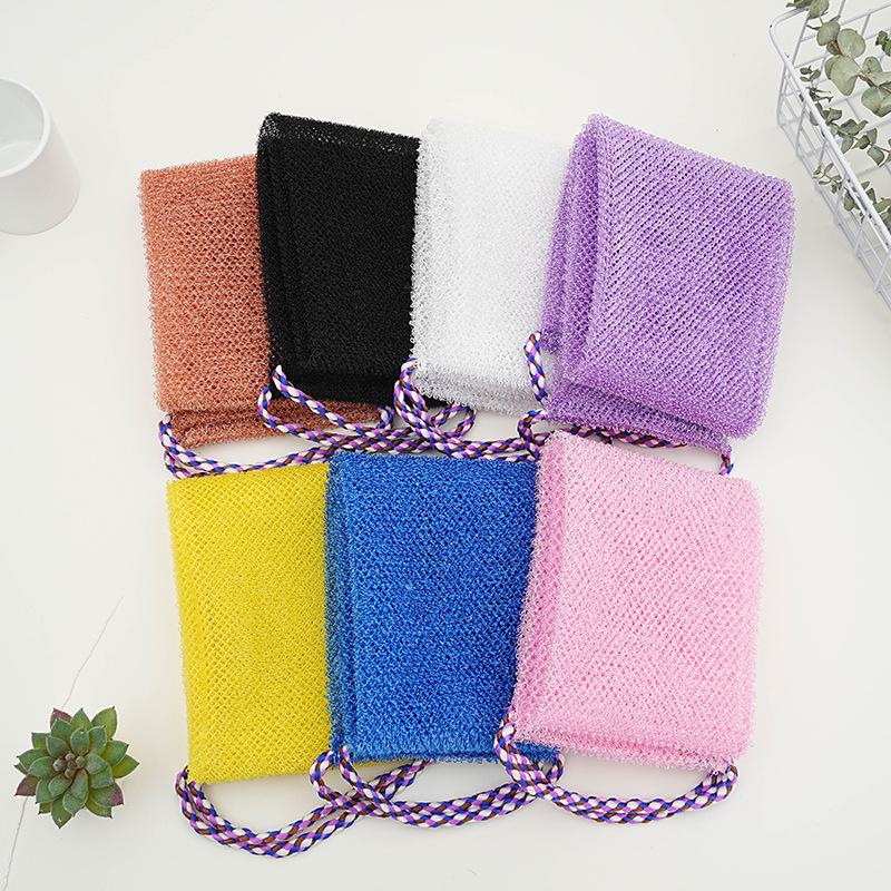 Rede de Banho de Bucha de Camada Dupla e Toalha Esfoliante para Costas para Homens e Mulheres - Corda de Sauna, Raspador de Lama, Removedor de Manchas