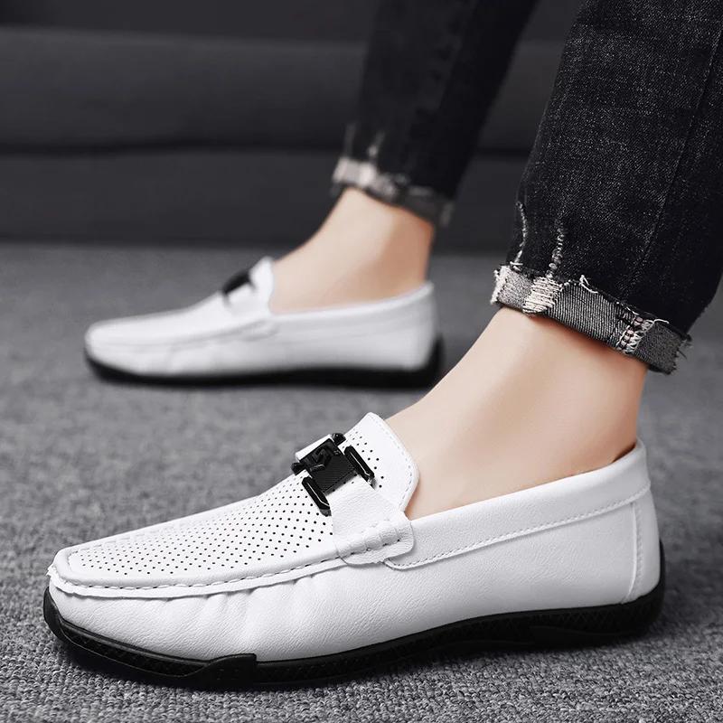 Fashion Luxury Brand Comfortable Men Moccasins Soft Male Driving Shoes Fashion Leather Men Casual Shoes Slip On Italian Formal Loafers
