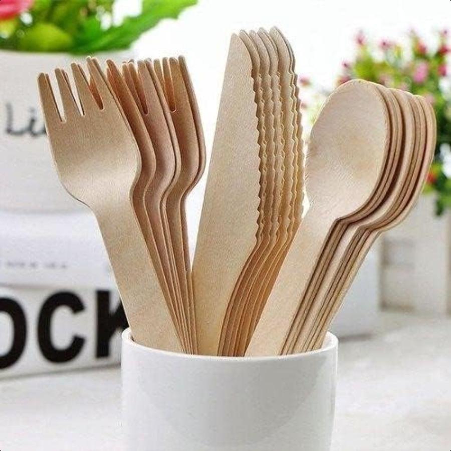 

150 Count Disposable Wooden Cutlery Set Alternative to Plastic Eco Friendly Biodegradable Compostable Cutlery Set 50 Wood Spoon United States