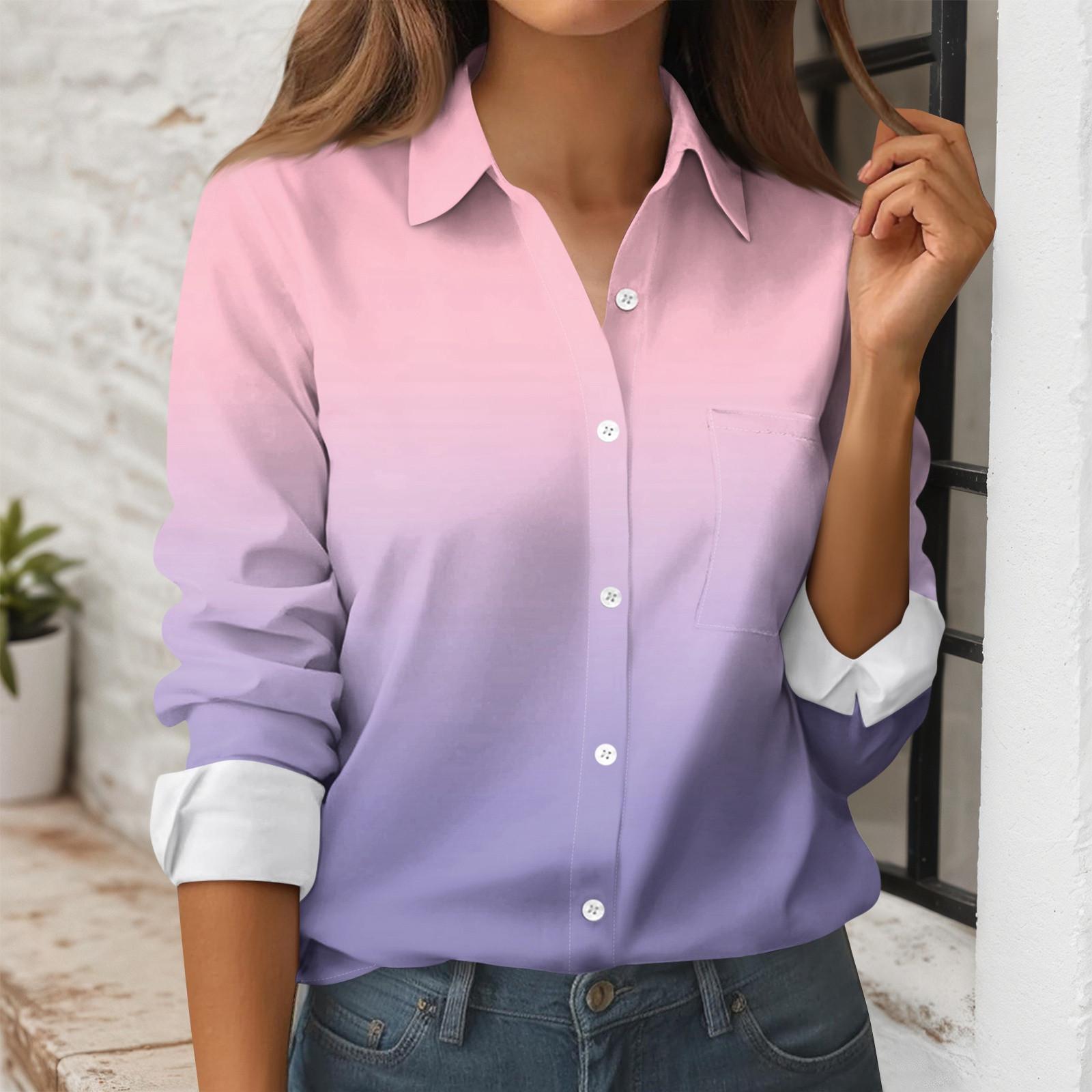 

Женская рубашка на пуговицах с принтами, рубашка с длинным рукавом, деловые рабочие топы, повседневная с карманами, куртка M