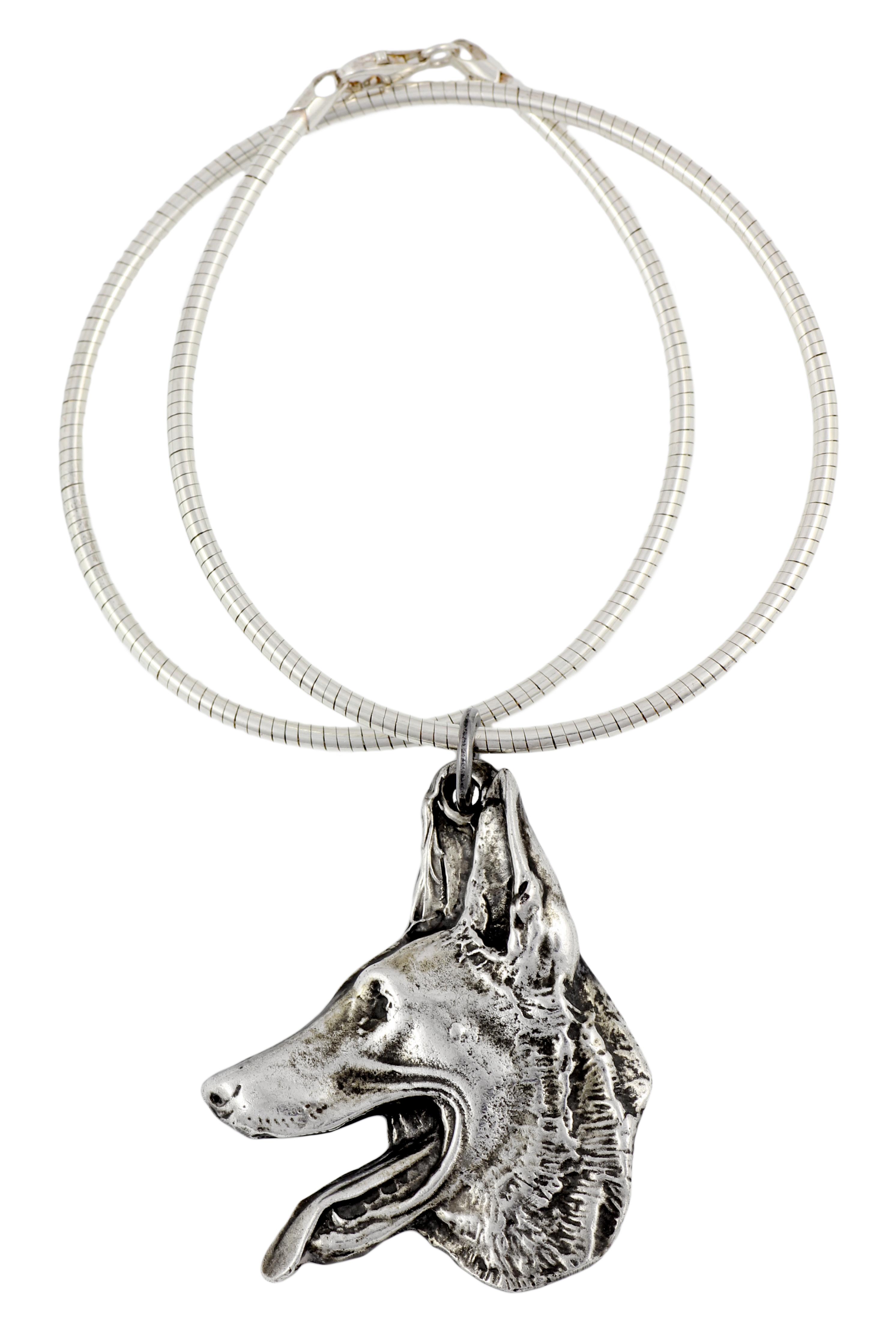 

Belgian Shepherd Dog, Belgian Sheepdog I - Dog necklace, unique jewellery for the dog fan, unique adder pendant by Art-Dog brand срібний