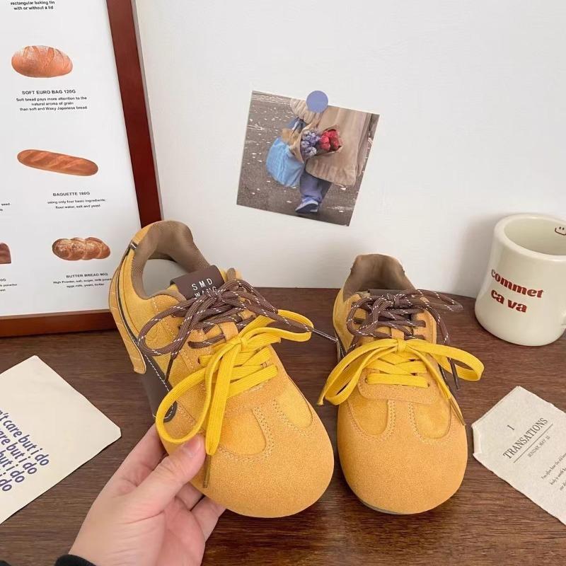 New Pink Board Shoes Female Ugly Cute Autumn Niche Puff Bread Shoes Ballet Sports Shoes