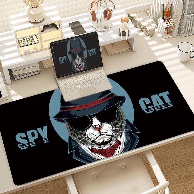 Cat Kawaii Mouse Pad Large Cute Girl Laptop Keyboard Pads Cartoon Lock Edge Wrist Mat
