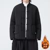 Mens Winter Warm Cotton Padded Jacket Chinese Style Vintage Hanfu Inspired Casual Outerwear Black Red