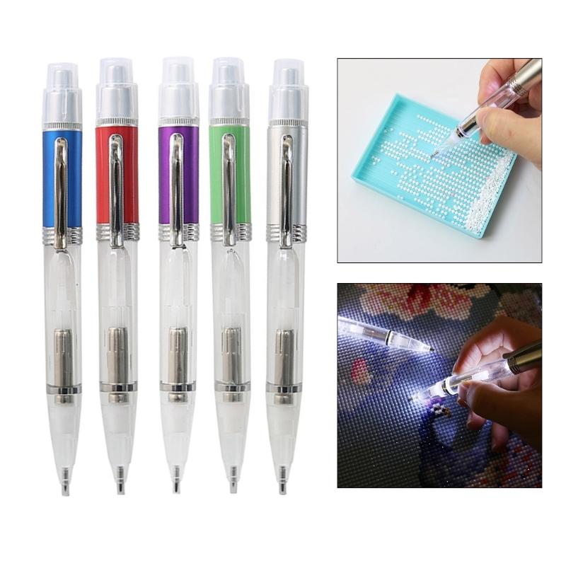 Jewelry Drill Pen Retractable Drill Pen Drawing Drilling Tool with LED Light for Drawing Art Craft Drilling Drawing Tool