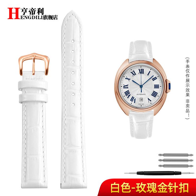 women's Bright smooth cowhide watch strap 14mm 15mm 16mm 17mm 18mm For Cartier Solo Key TANK London crocodile leather watchband