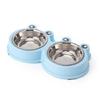 Double Dog Bowls Stainless Steel Pet Bowl Food Water Feeder for Cats Small Dogs