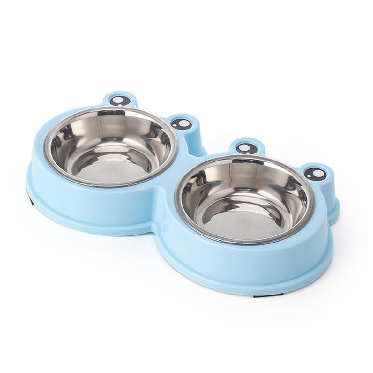

Double Dog Bowls Stainless Steel Pet Bowl Food Water Feeder for Cats Small Dogs 1 синій
