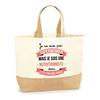 Tote Bag - PLANETEE - Nutritionist Superwoman - Printed France Jute - Large Capacity - Sturdy Handles