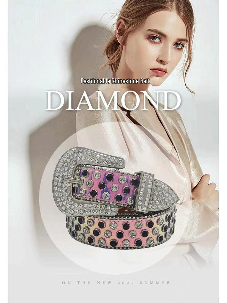 Unisex Rhinestone Belt: Personalized Hip-Hop Punk Style with Beads – Trendy European & American Fashion Waistband