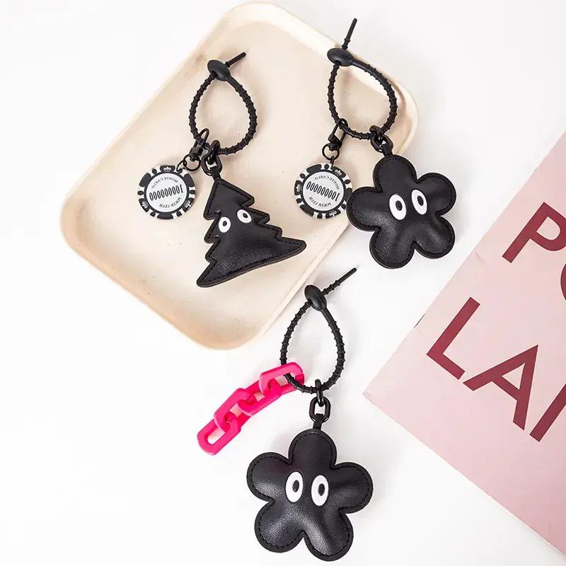 New Arrival: Handmade Leather Flower Eye Bag Charm with Free Shipping