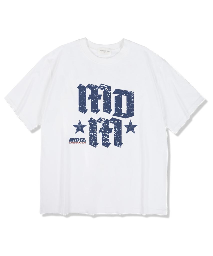MIDNIGHT12AM Outside Normal Oversized Short Sleeve T-Shirt White