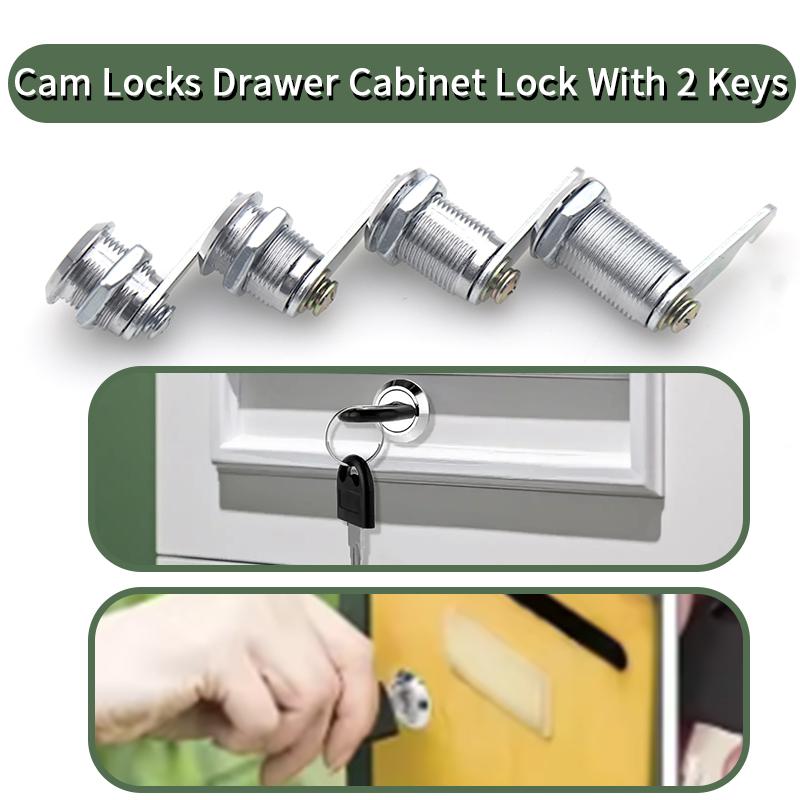 10 Sets 16/20/25/30mm Security Lock Public/Private keyMetal Cylinder Cabinet Locker Cam Lock With 2 Keys Mailbox Lock Drawer