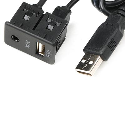 Suport de bord auto Panou port AUX USB Auto Barcă Adaptor cablu prelungitor USB 15CM